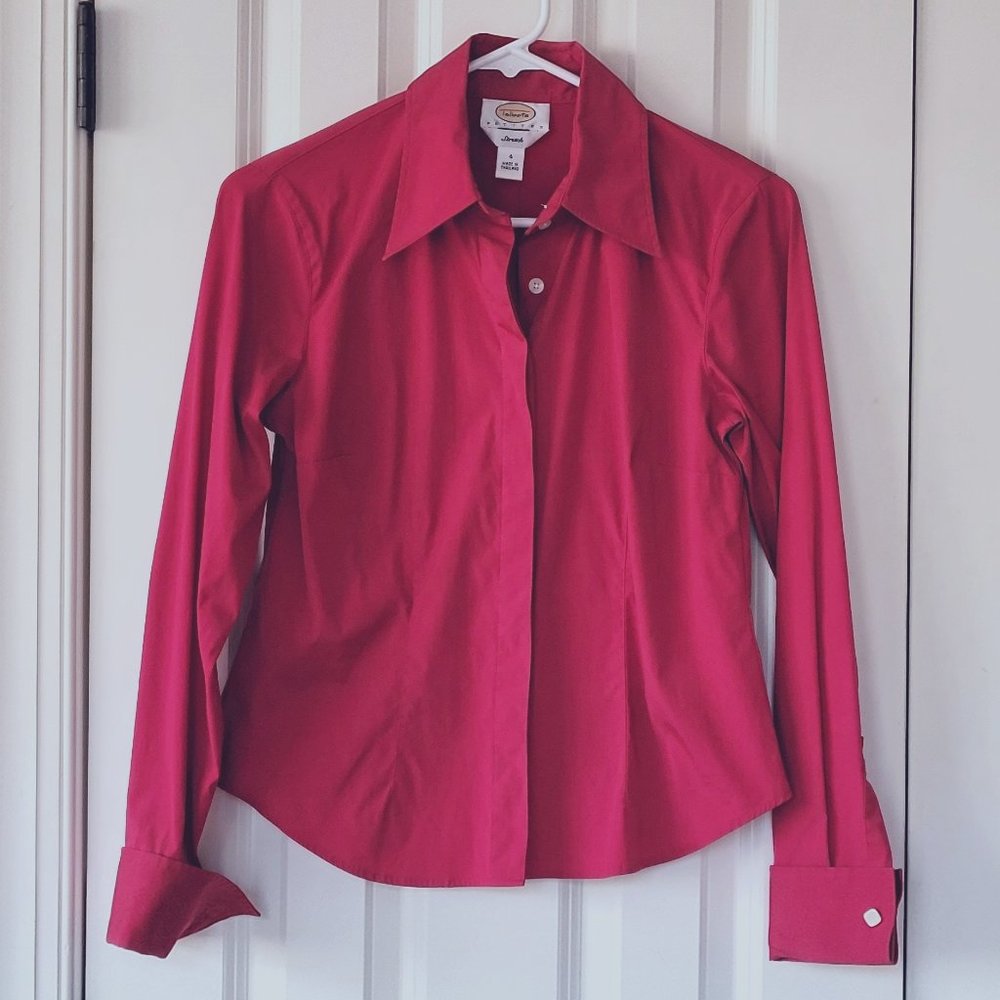 Talbots Red Button Down Long Sleeve Shirt